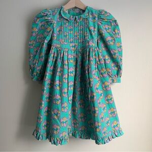Vintage Mousefeathers Floral Corduroy Long Sleeve Dress Size 3
